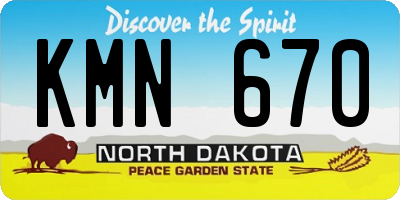 ND license plate KMN670