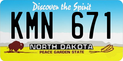 ND license plate KMN671