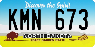 ND license plate KMN673
