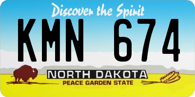 ND license plate KMN674