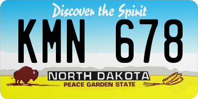 ND license plate KMN678