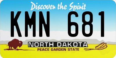 ND license plate KMN681
