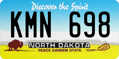 ND license plate KMN698