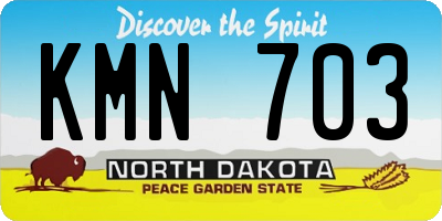 ND license plate KMN703
