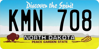 ND license plate KMN708