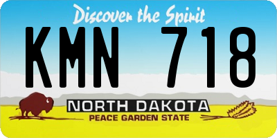 ND license plate KMN718