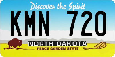 ND license plate KMN720