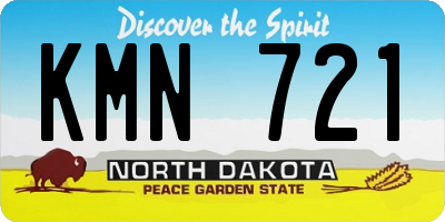 ND license plate KMN721