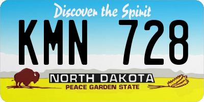 ND license plate KMN728