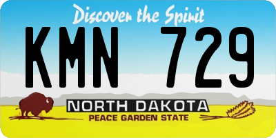 ND license plate KMN729