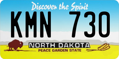 ND license plate KMN730