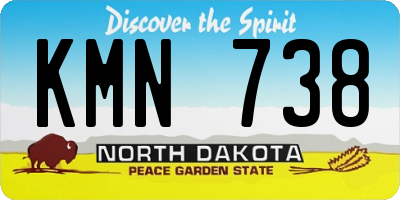 ND license plate KMN738