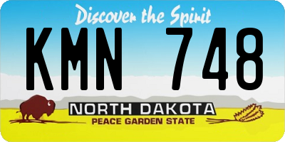 ND license plate KMN748