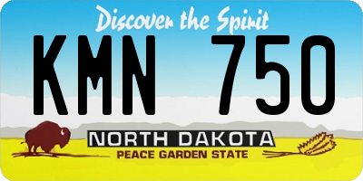 ND license plate KMN750