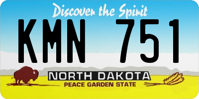 ND license plate KMN751
