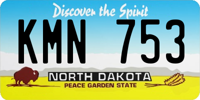 ND license plate KMN753