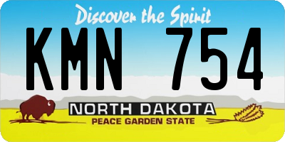 ND license plate KMN754