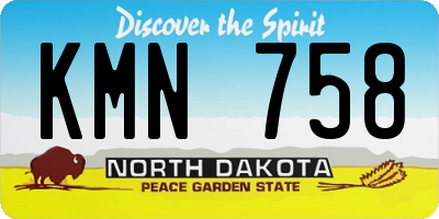 ND license plate KMN758