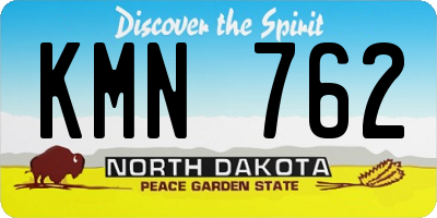 ND license plate KMN762