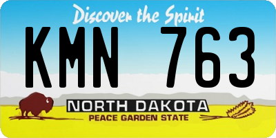 ND license plate KMN763