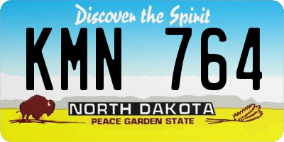 ND license plate KMN764