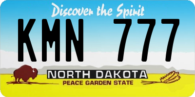 ND license plate KMN777