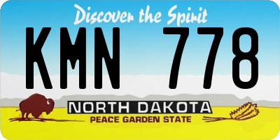 ND license plate KMN778
