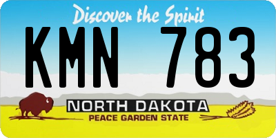 ND license plate KMN783