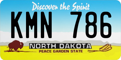 ND license plate KMN786