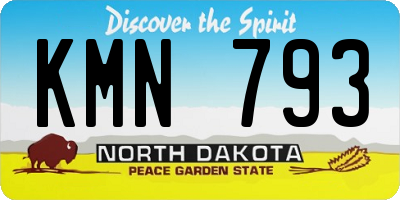 ND license plate KMN793