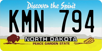 ND license plate KMN794
