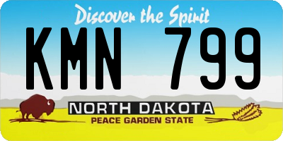 ND license plate KMN799
