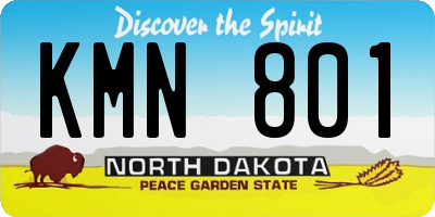 ND license plate KMN801
