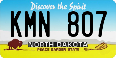 ND license plate KMN807
