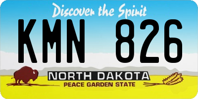 ND license plate KMN826