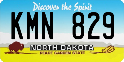 ND license plate KMN829