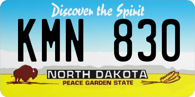 ND license plate KMN830