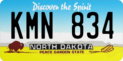 ND license plate KMN834