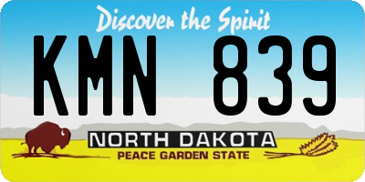 ND license plate KMN839