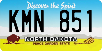 ND license plate KMN851