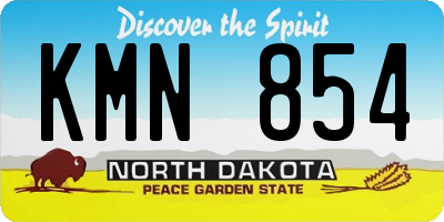 ND license plate KMN854