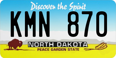 ND license plate KMN870