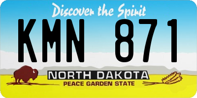 ND license plate KMN871