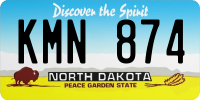 ND license plate KMN874