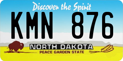 ND license plate KMN876