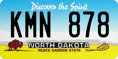 ND license plate KMN878