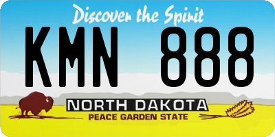 ND license plate KMN888