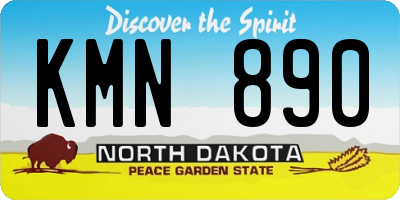 ND license plate KMN890