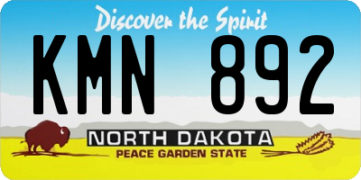 ND license plate KMN892