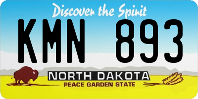 ND license plate KMN893